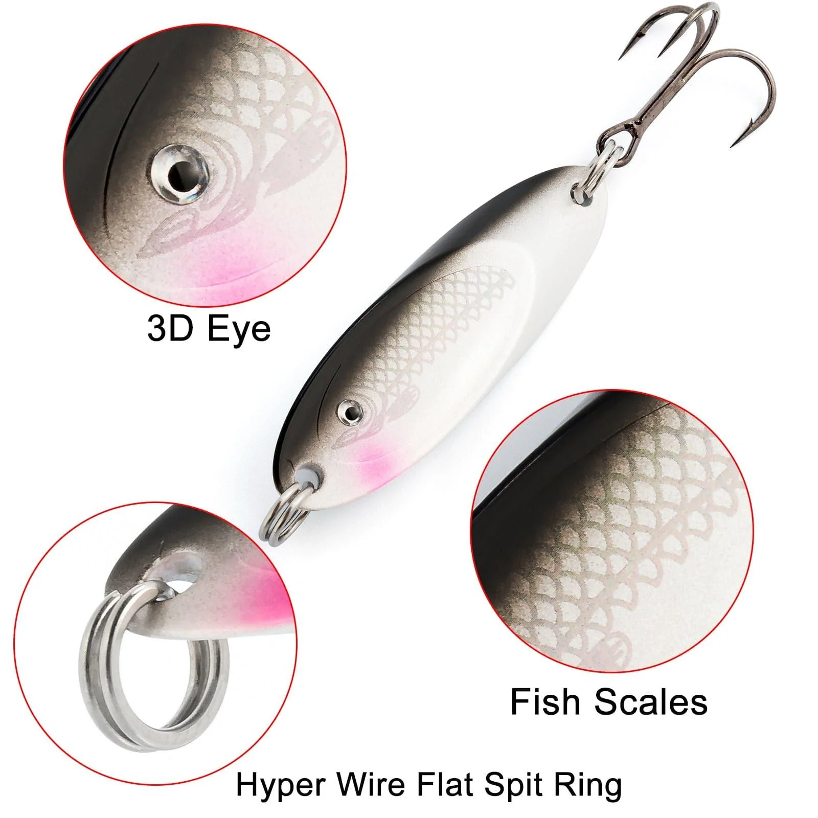Dr.Fish 5pcs Long Casting Spoons 1/8 1/4oz - Image 3