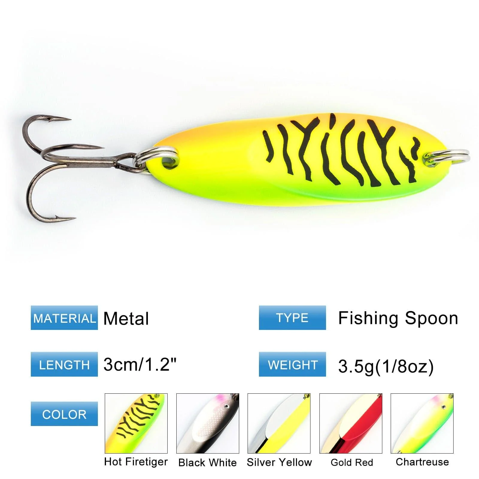 Dr.Fish 5pcs Long Casting Spoons 1/8 1/4oz - Image 7