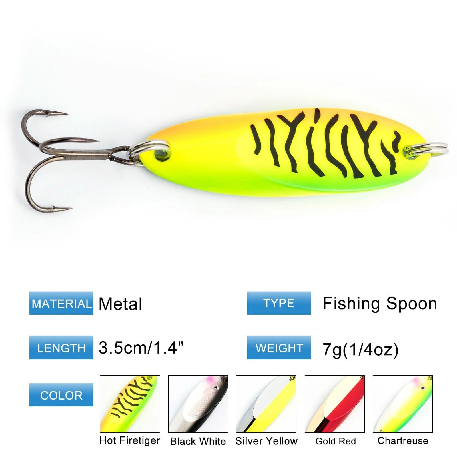 Dr.Fish 5pcs Long Casting Spoons 1/8 1/4oz - Image 8