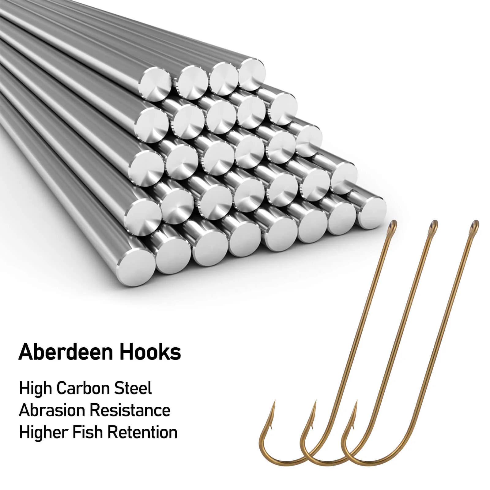 Dr.Fish 100pcs Long Shank Fishing Hooks #12 to 6/0 - Image 4