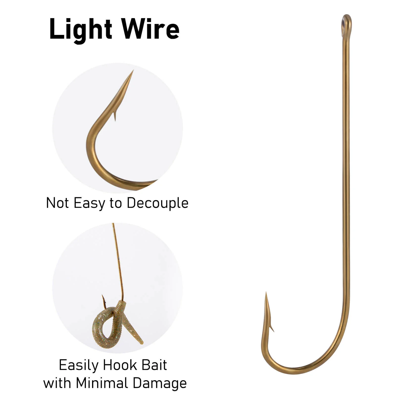 Dr.Fish 100pcs Long Shank Fishing Hooks #12 to 6/0 - Image 5