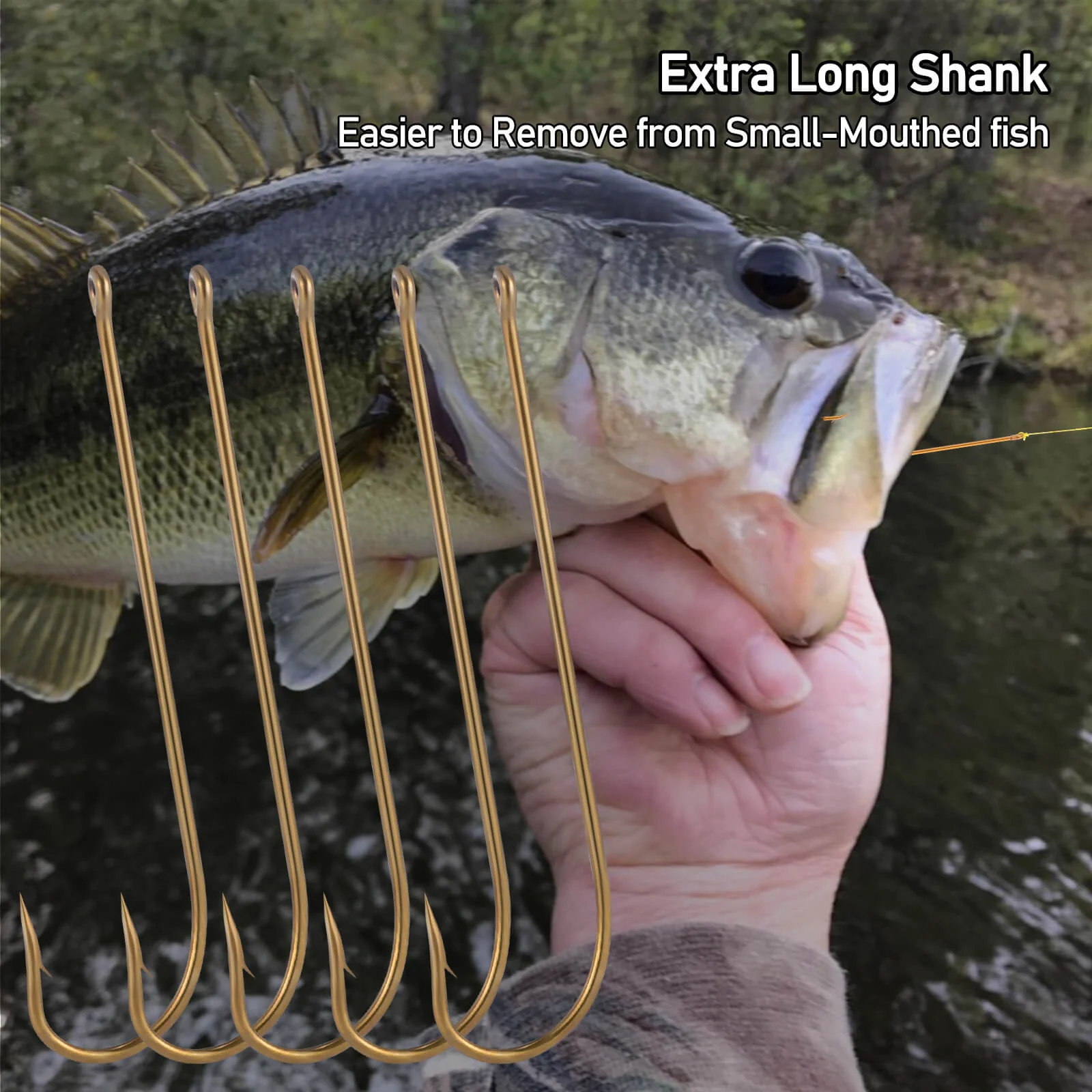 Dr.Fish 100pcs Long Shank Fishing Hooks #12 to 6/0 - Image 7