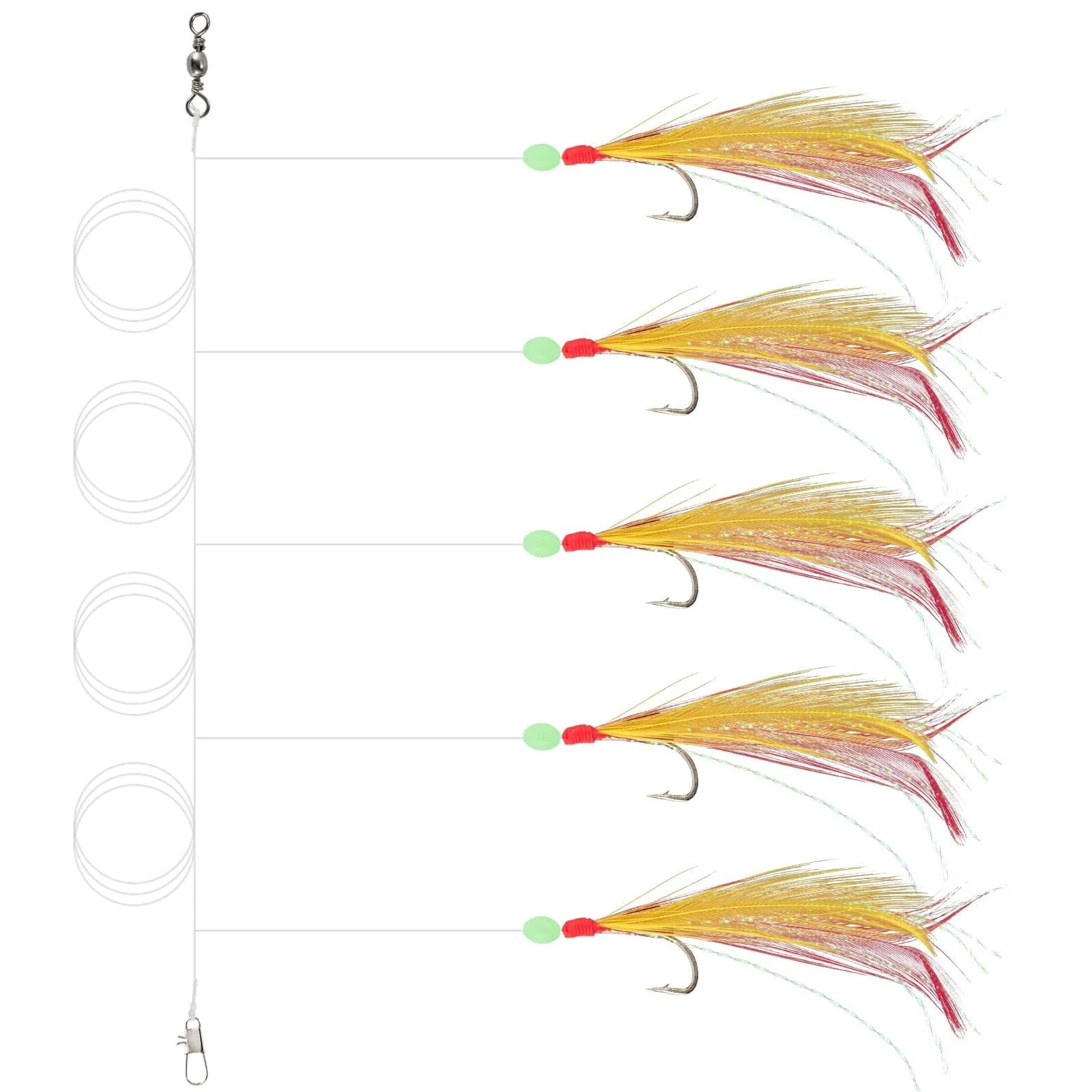 Dr.Fish 5/10pcs Mackerel Feathers Rigs - Image 16