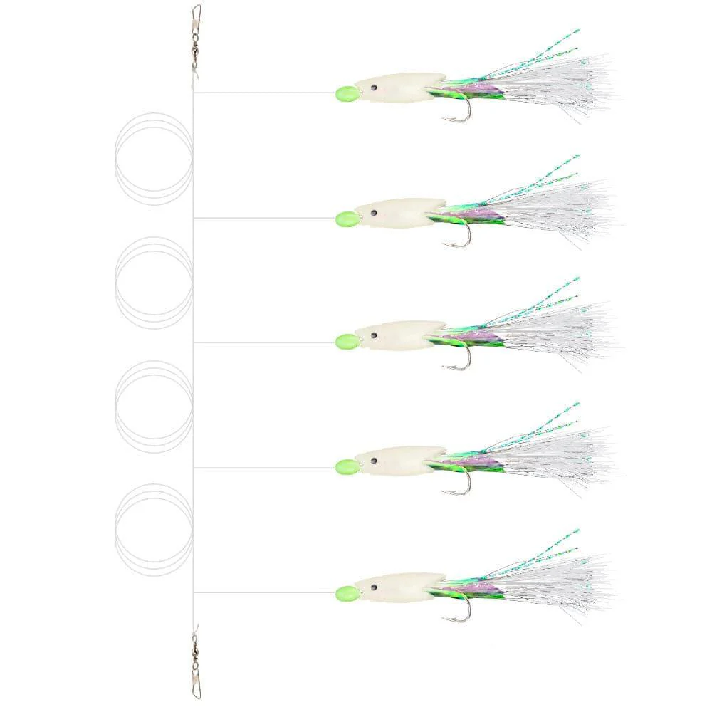 Dr.Fish 5/10pcs Mackerel Feathers Rigs - Image 4
