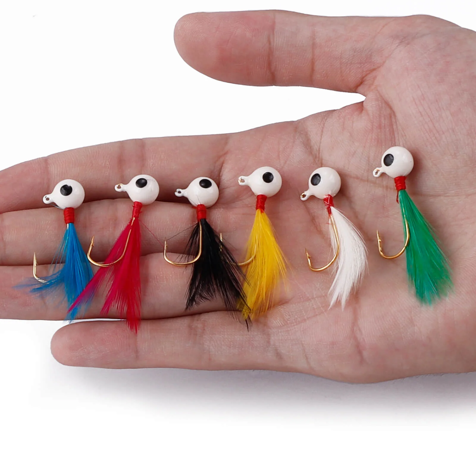 Dr.Fish 10pcs Marabou Crappie Jigs 1/8oz-1/24oz - Image 6