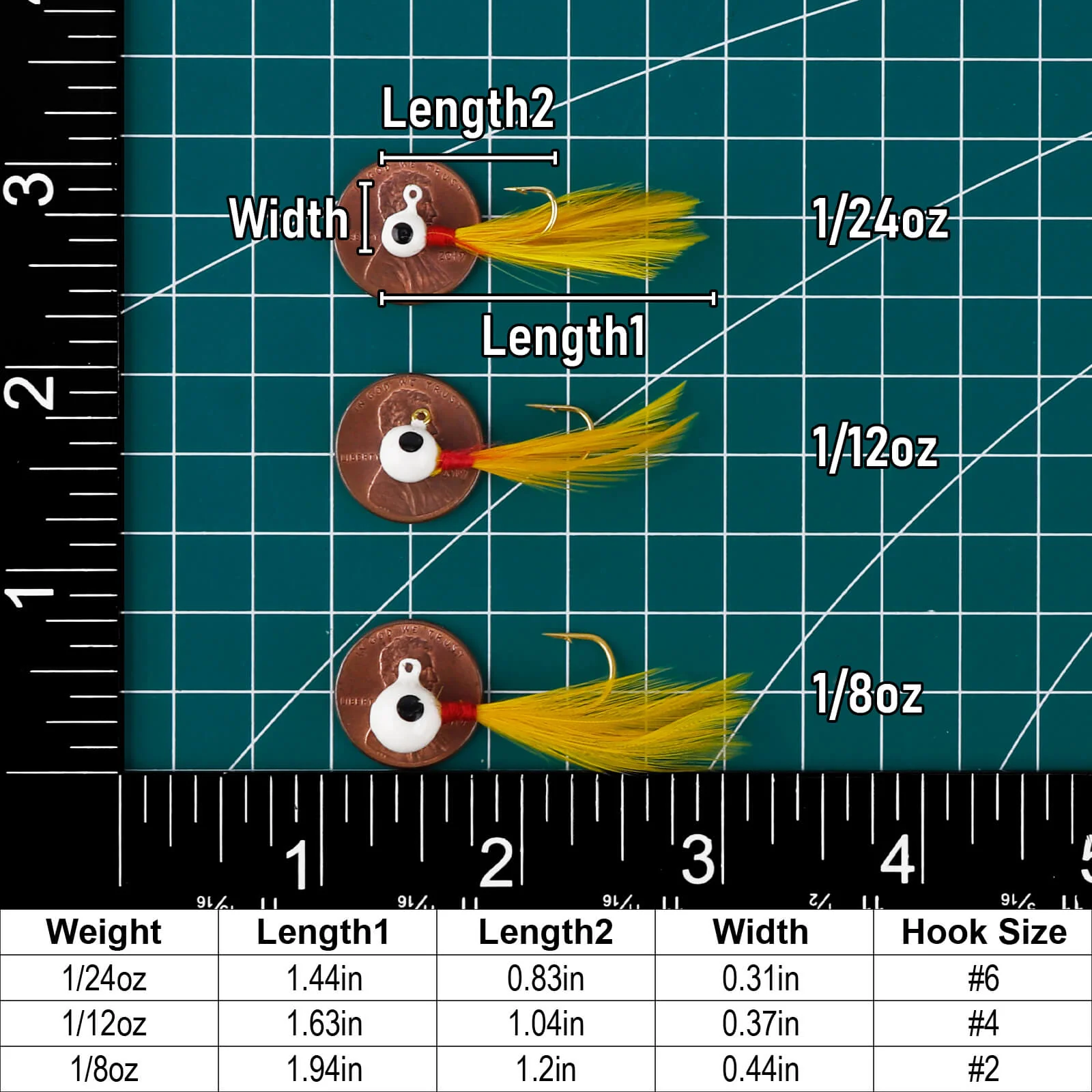 Dr.Fish 10pcs Marabou Crappie Jigs 1/8oz-1/24oz - Image 7