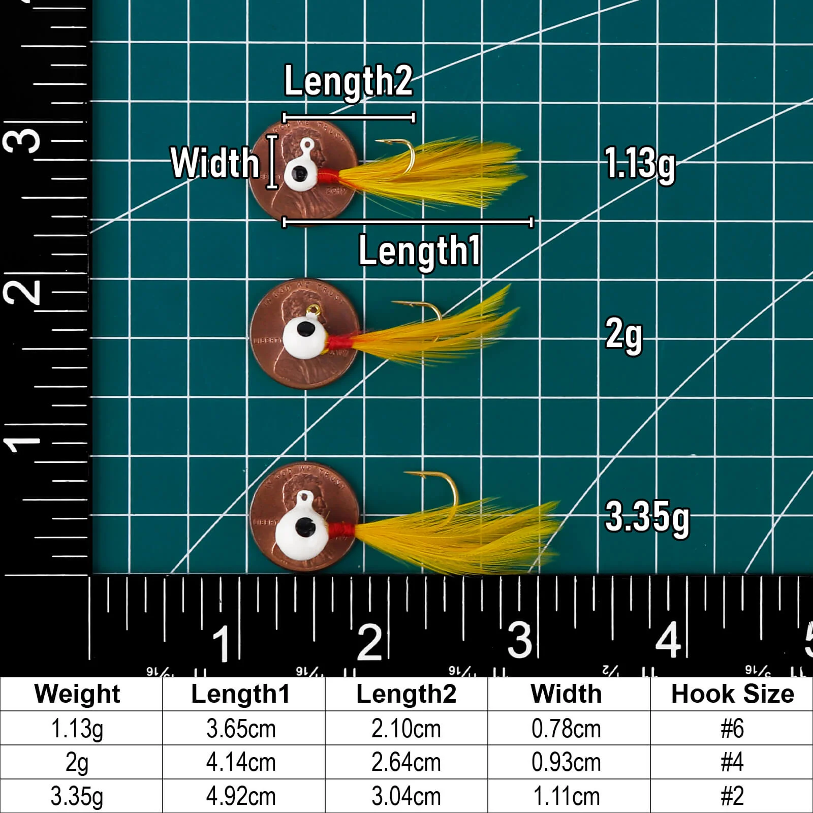 Dr.Fish 10pcs Marabou Crappie Jigs 1/8oz-1/24oz - Image 8