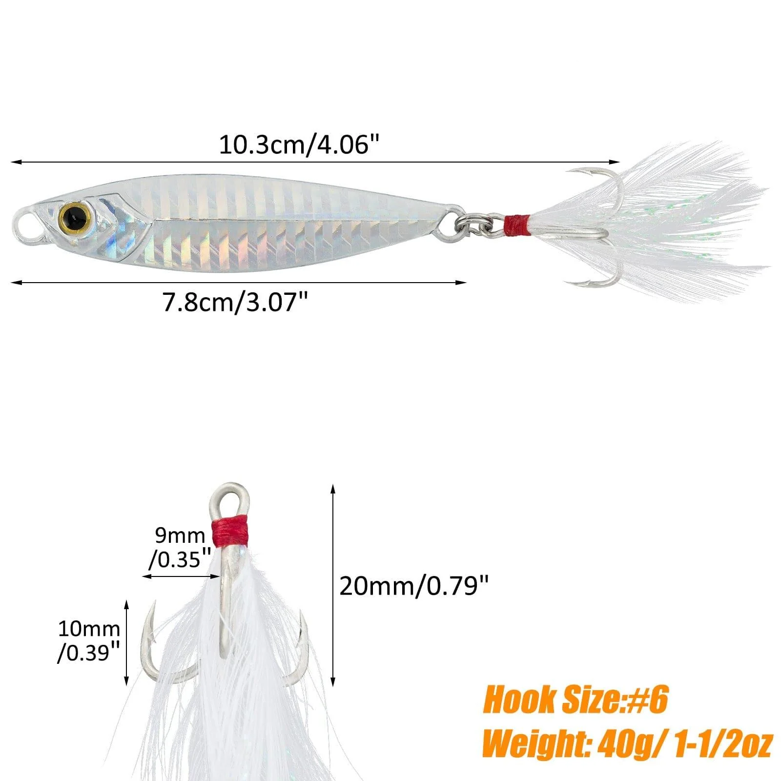 Dr.Fish 5pcs Long Casting Metal Jigs 1/2oz-2oz - Image 10