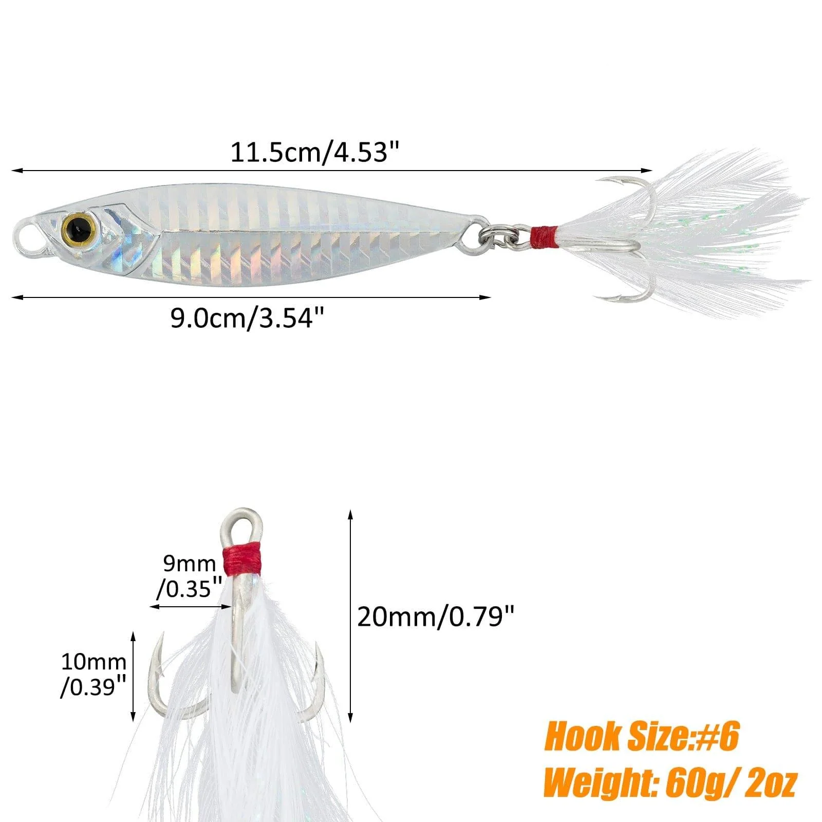 Dr.Fish 5pcs Long Casting Metal Jigs 1/2oz-2oz - Image 11