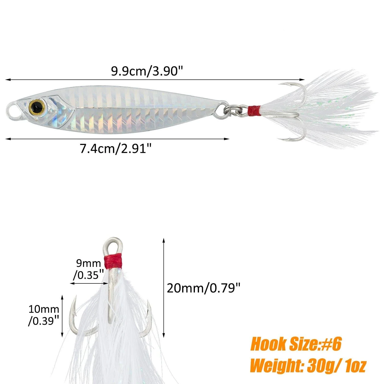 Dr.Fish 5pcs Long Casting Metal Jigs 1/2oz-2oz - Image 9