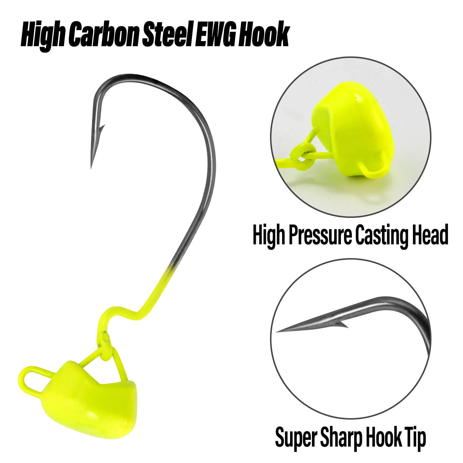 Dr.Fish 10pcs Ned Rig Jig Heads 1/16oz-3/4oz - Image 2