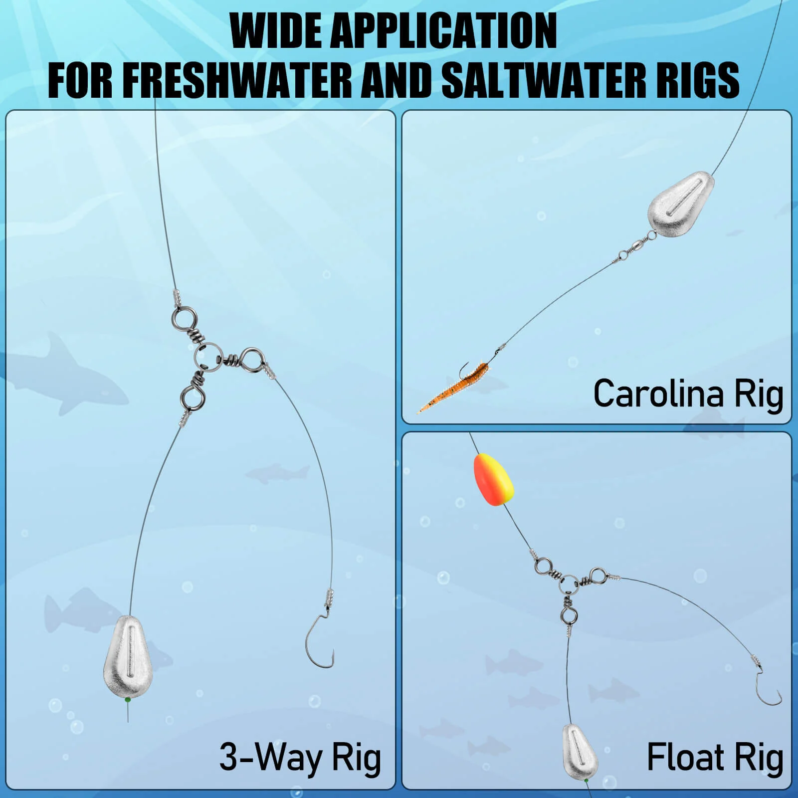 Dr.Fish 5pcs No-Roll Sinkers 1 to 5oz - Image 6