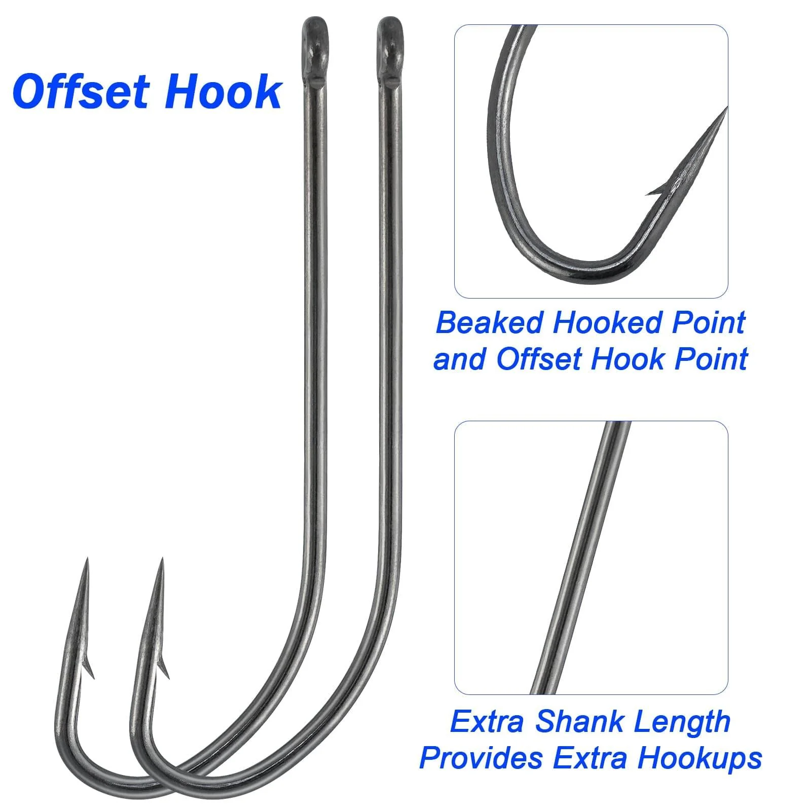 Dr.Fish 100pcs O'shaughnessy Hooks #10 to 10/0 - Image 3