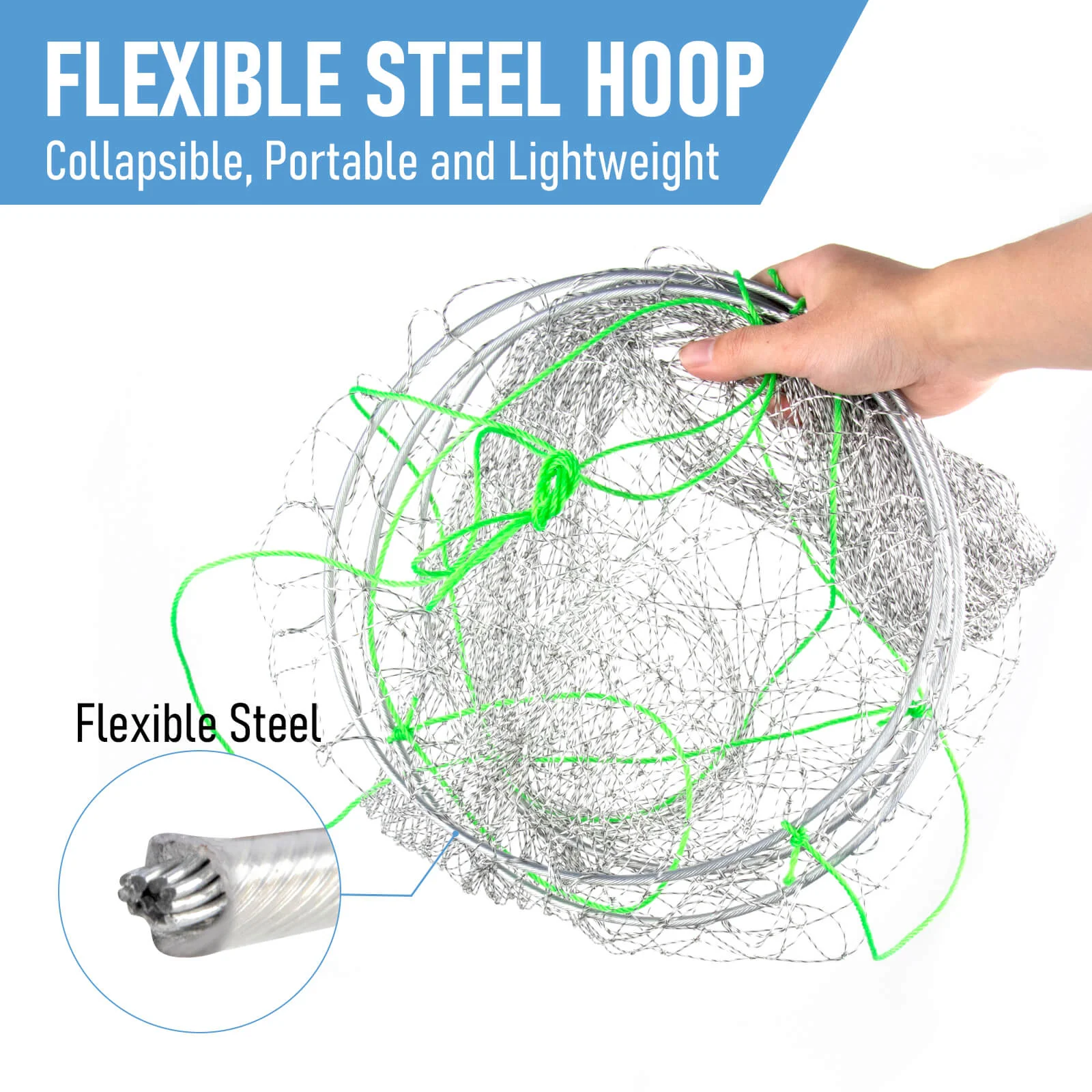 Dr.Fish Pier Fishing Net with Rope Collapsible 36'' - Image 6