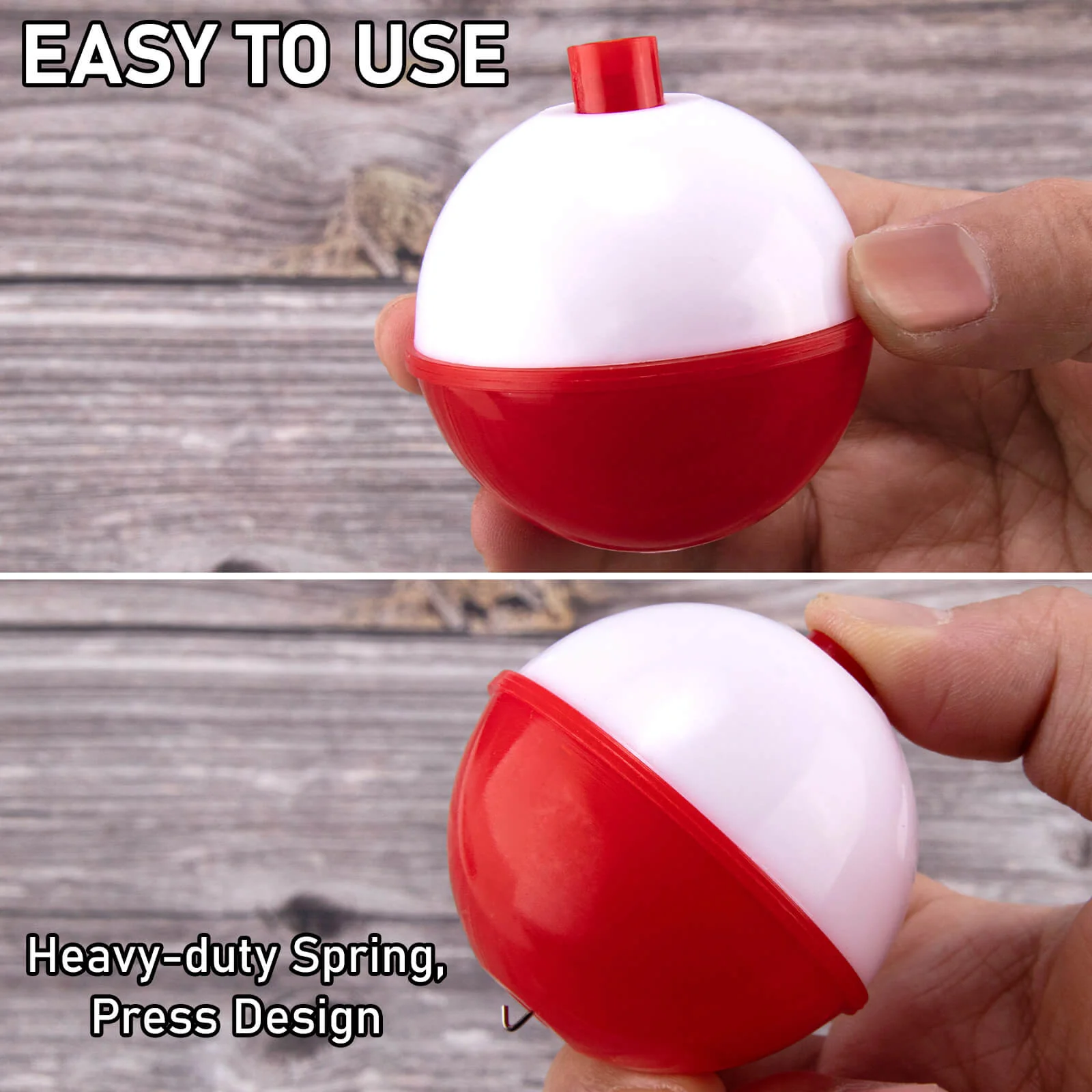 Dr.Fish 20pcs Push Button Fishing Bobbers Floats 1''-2'' - Image 3