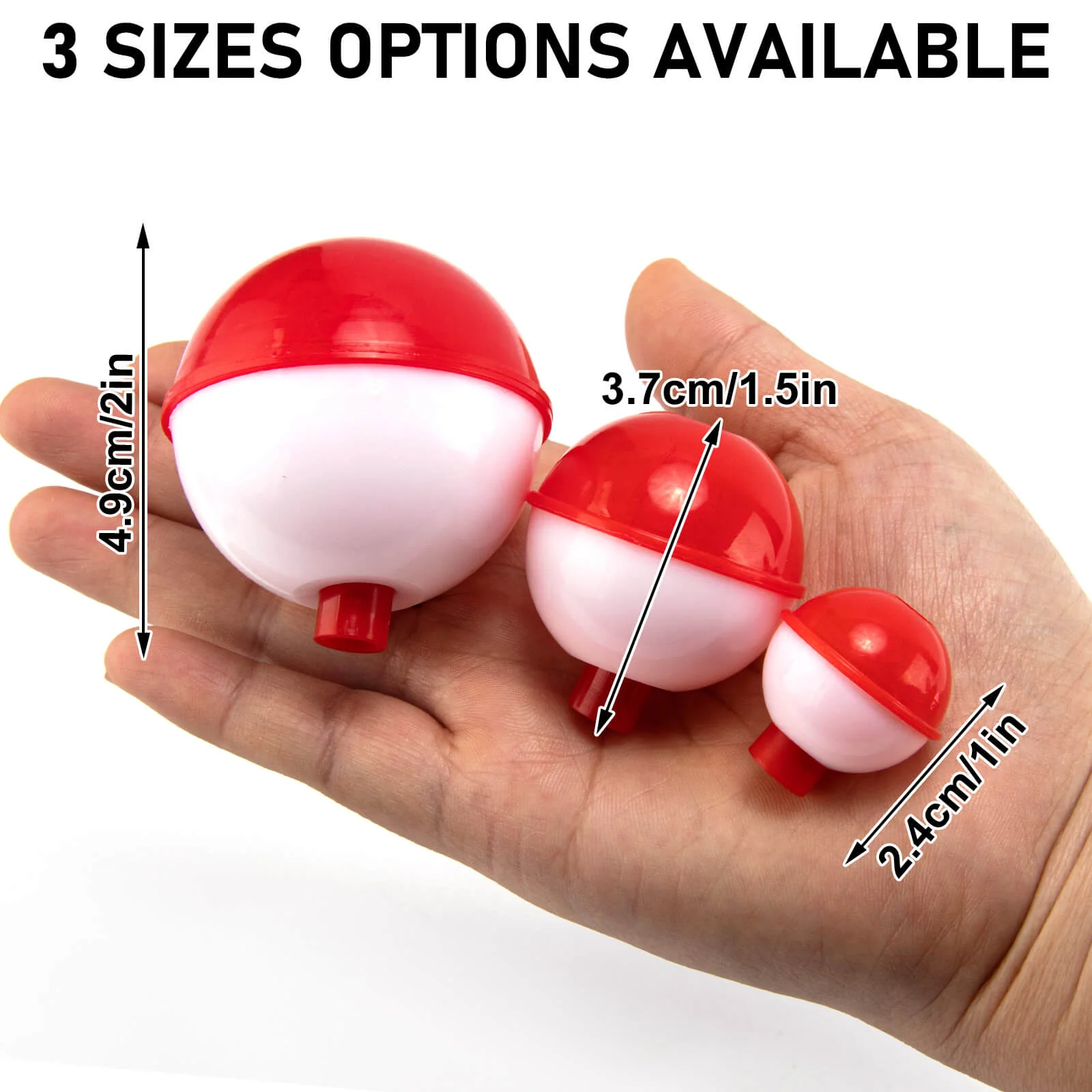 Dr.Fish 20pcs Push Button Fishing Bobbers Floats 1''-2'' - Image 5