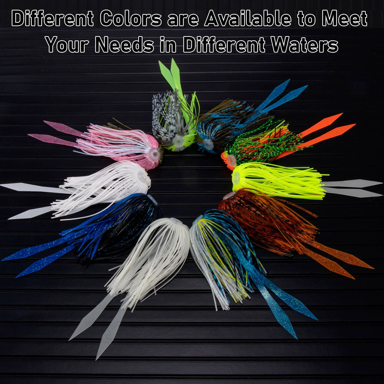 Dr.Fish 15pcs Replacement Jig Umbrella Skirts with Tail - Image 6