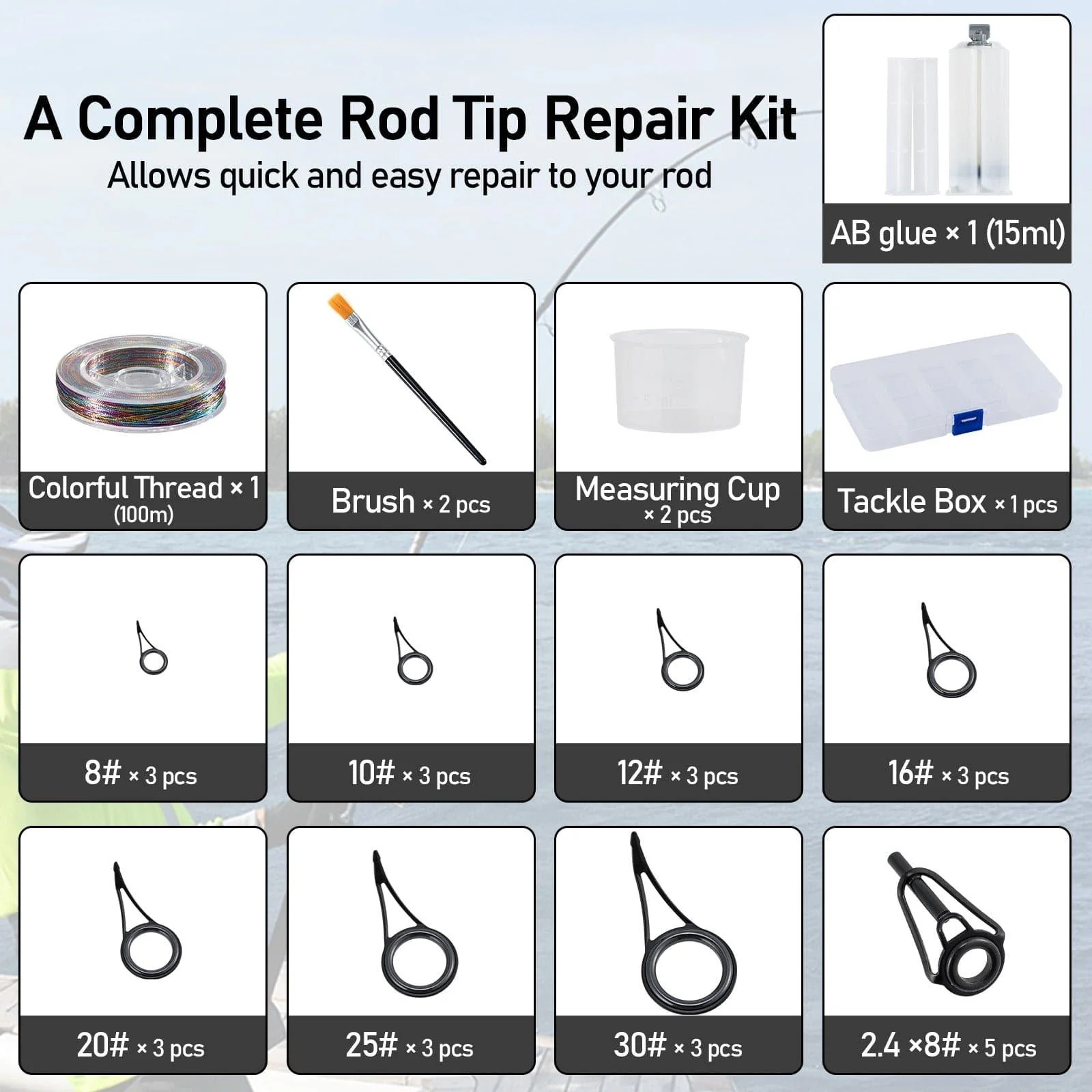 Dr.Fish 33pcs Rod Guide Repair Kit - Image 7