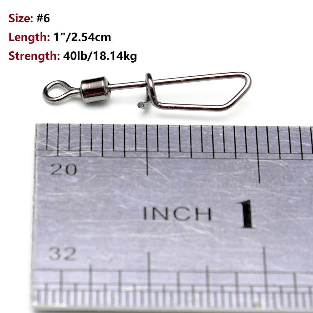 Dr.Fish 20pcs Rolling Swivel with T Shape Snap 40-75lb - Image 5