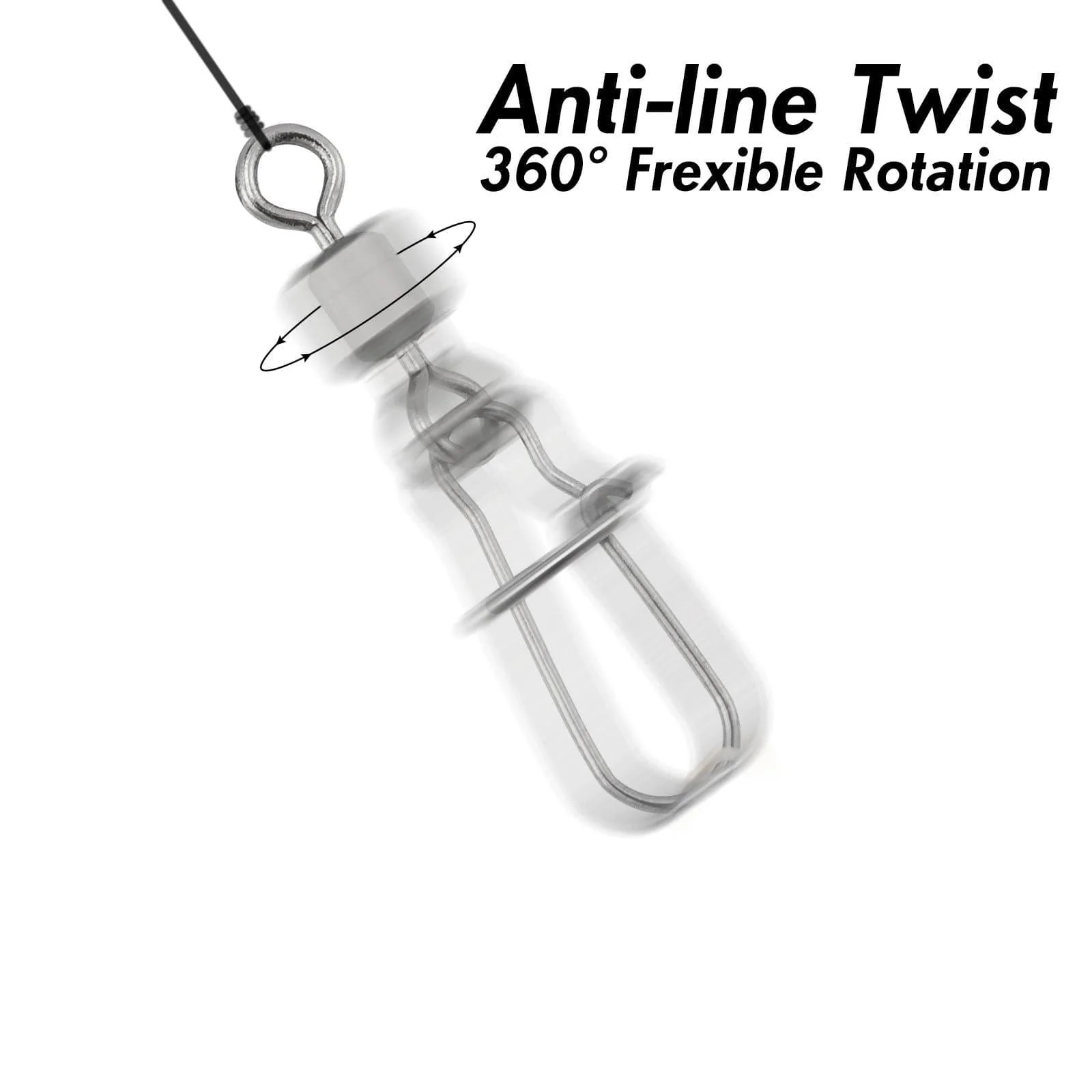 Dr.Fish 100pcs Rolling Swivels with Duolock Snaps Kit - Image 4