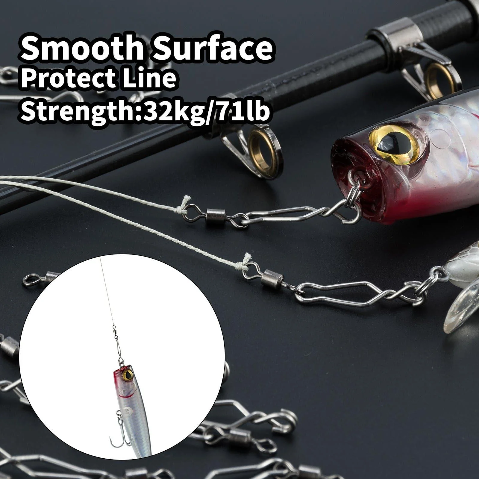 Dr.Fish 20pcs Speed Clip with Rolling Swivel 31-95lb - Image 4