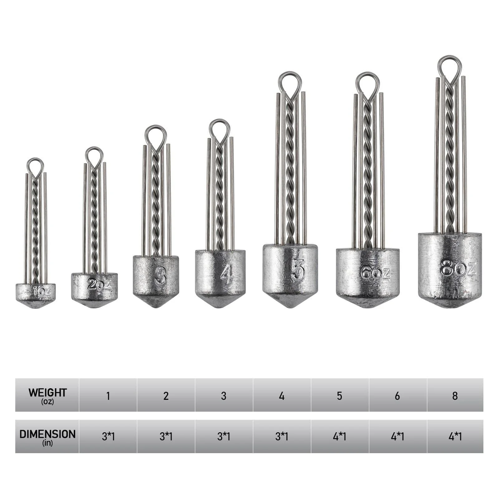 Dr.Fish 5pcs Spider Sinker Weights 1 to 8oz - Image 7