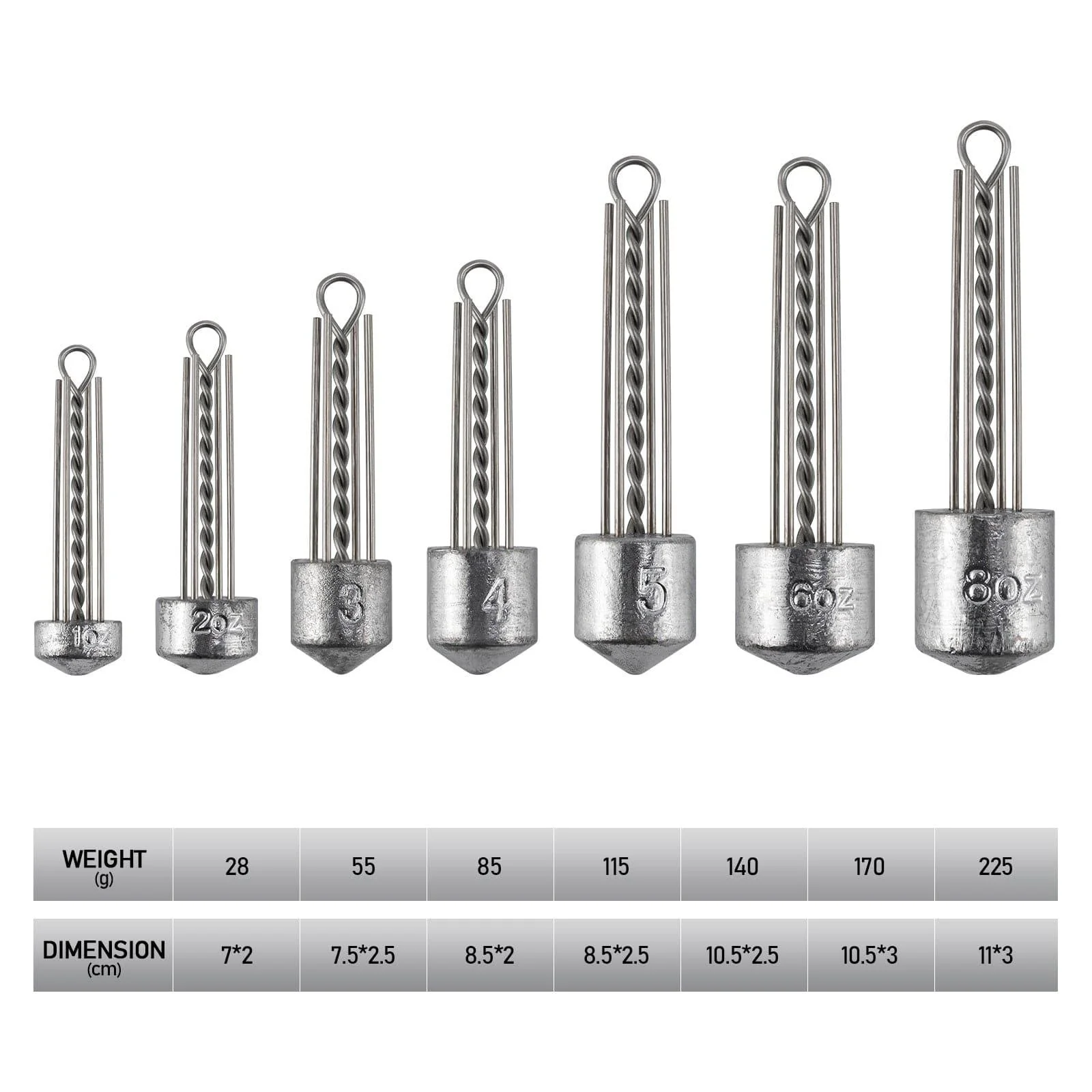 Dr.Fish 5pcs Spider Sinker Weights 1 to 8oz - Image 8