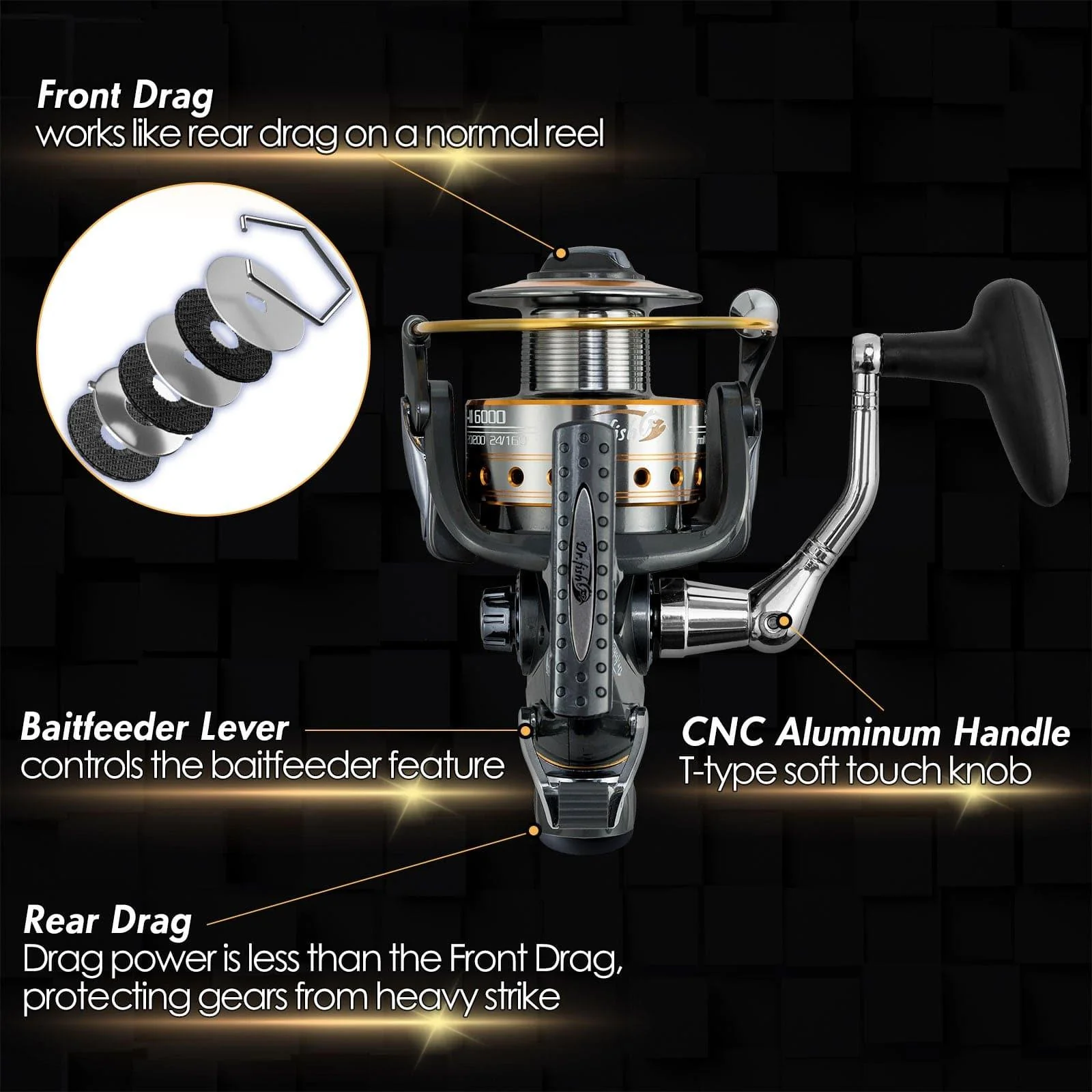 Dr.Fish Hercules-II Baitfeeder Spinning Reel 3000-6000 - Image 7