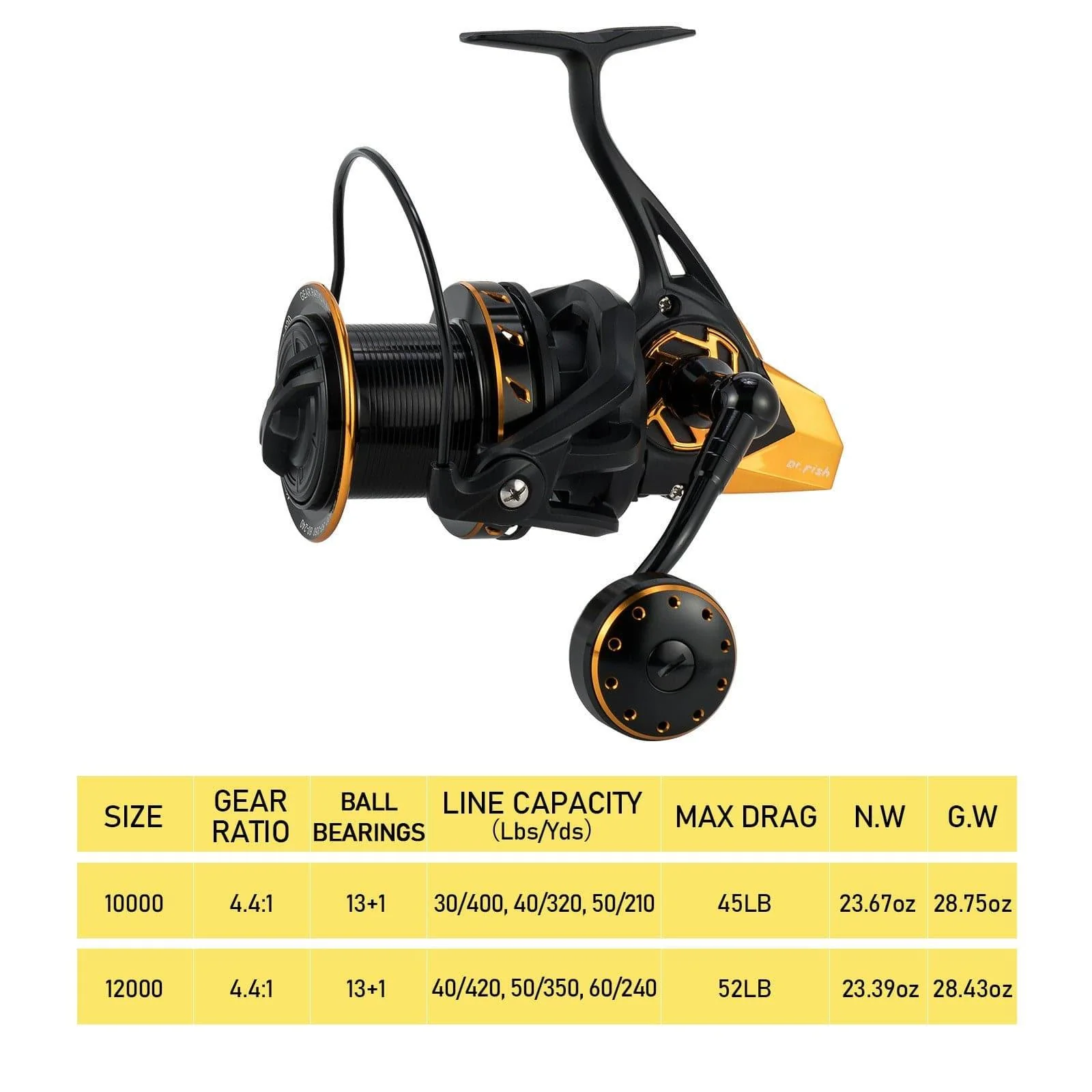 Dr.Fish ST Surf Fishing Reel 10000/12000 Full Metal - Image 10