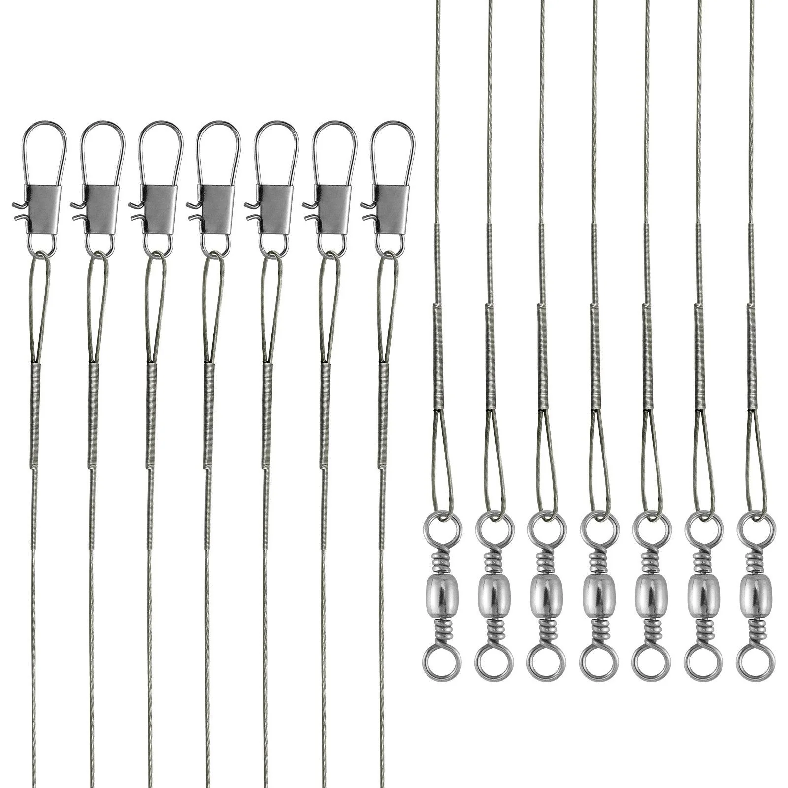 Dr.Fish 50pcs Stainless Steel Wire Leader 40lb 15-25cm - Image 7