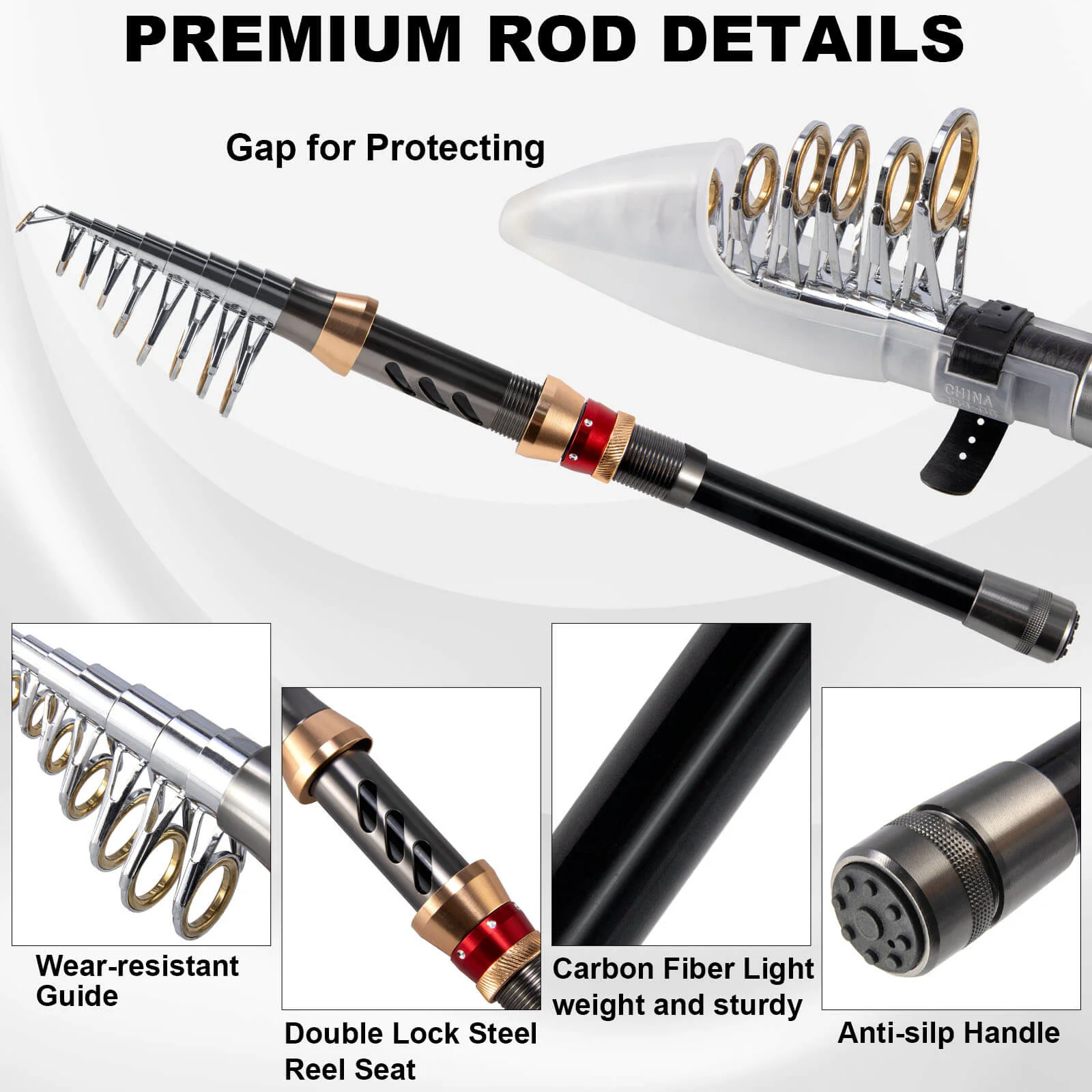 Dr.Fish 6-8FT Telescopic Fishing Rod and 4000 Spinning Reel Combo - Image 4