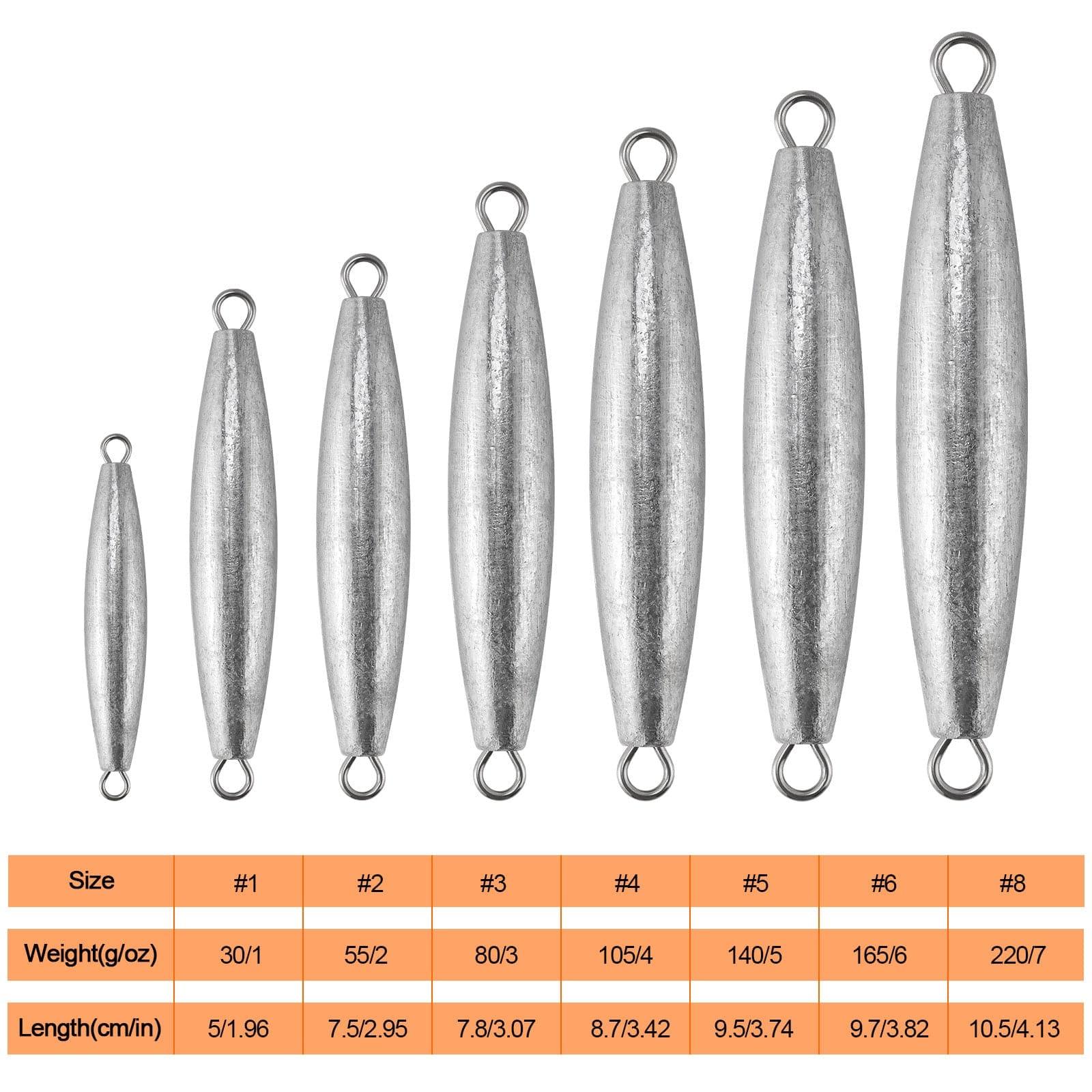 Dr.Fish 5pcs Torpedo Sinkers 1 to 8oz - Image 7