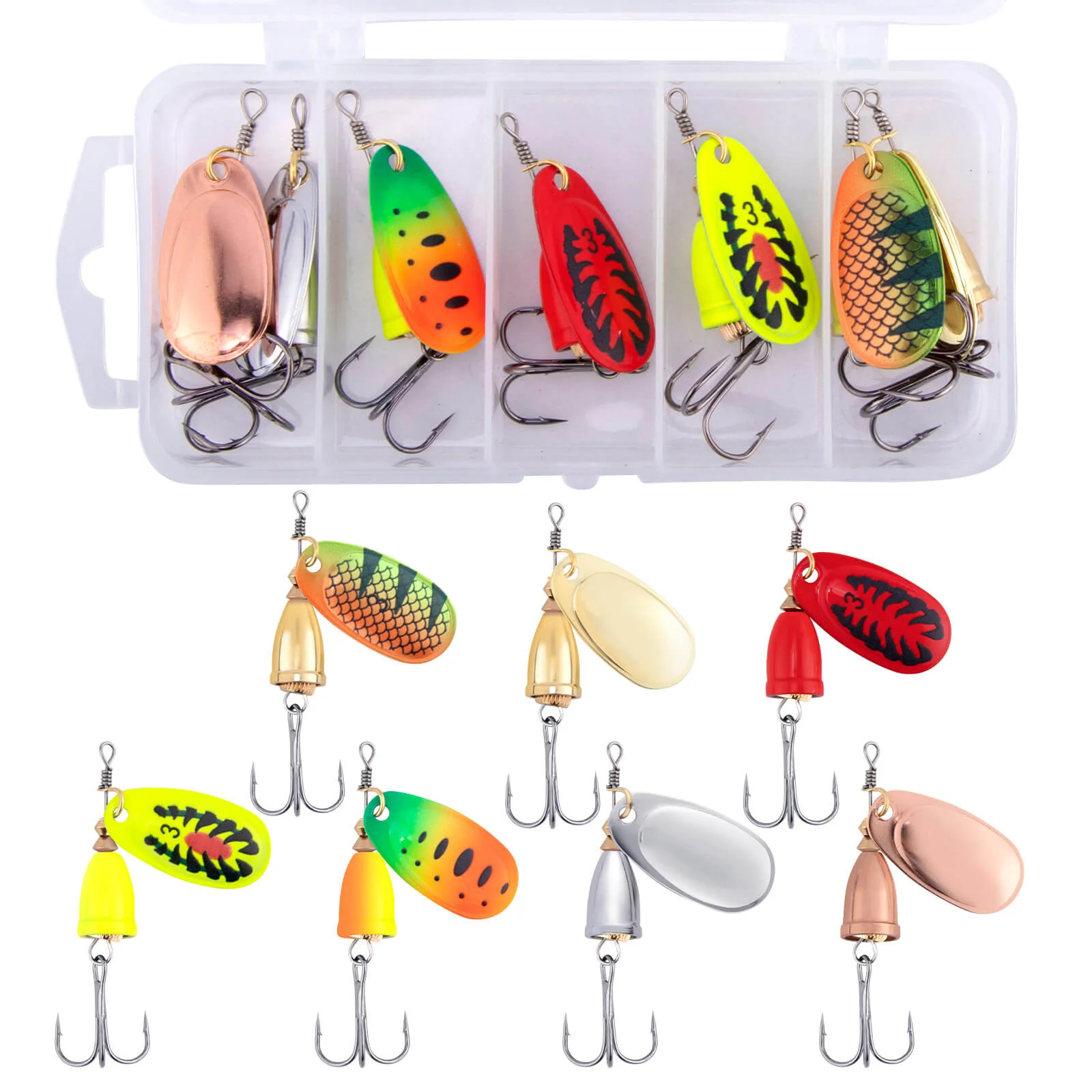Dr.Fish Trout Spinners Lures Kit 1/4oz - Image 9