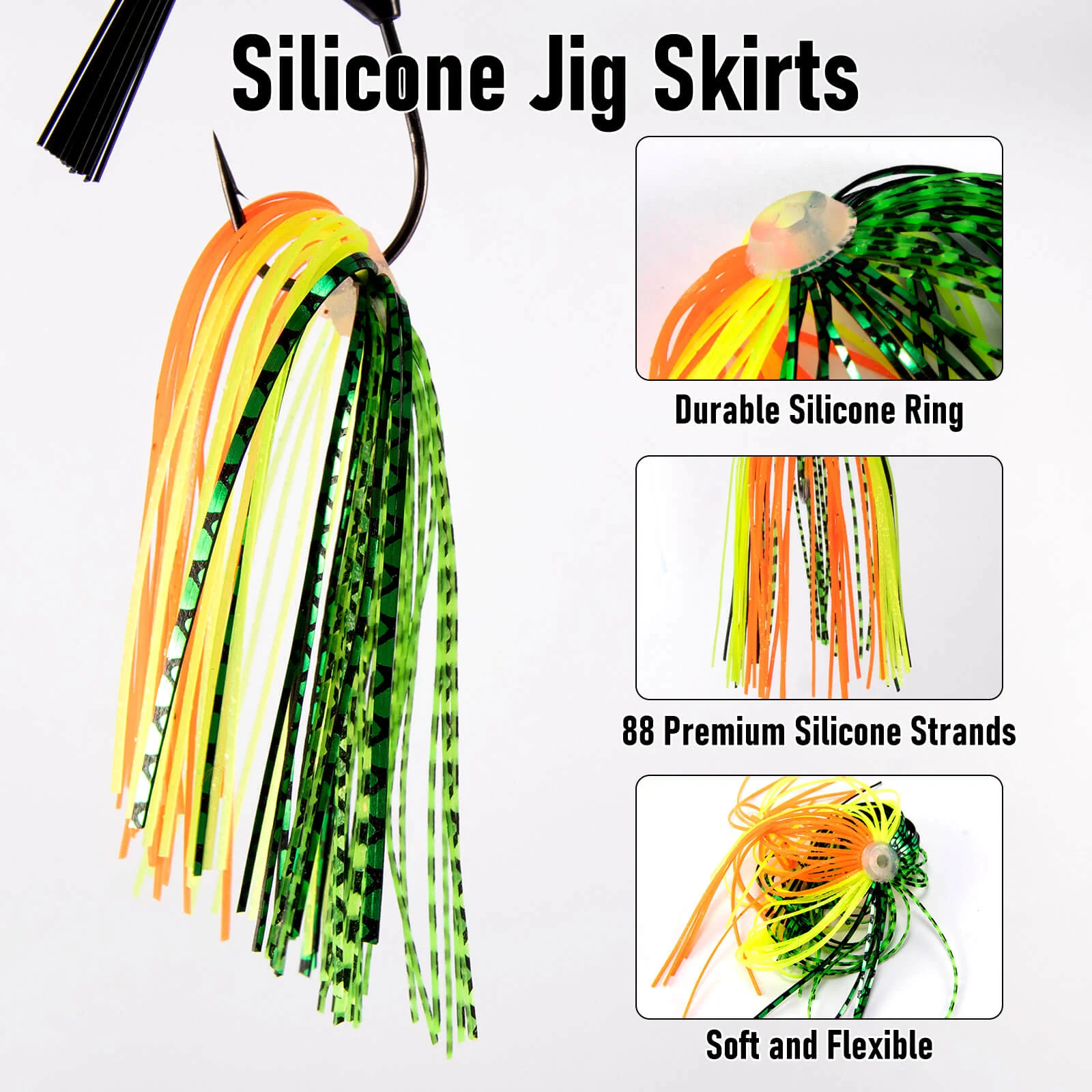 Dr.Fish 15pcs Umbrella Replacement Jig Skirts - Image 5