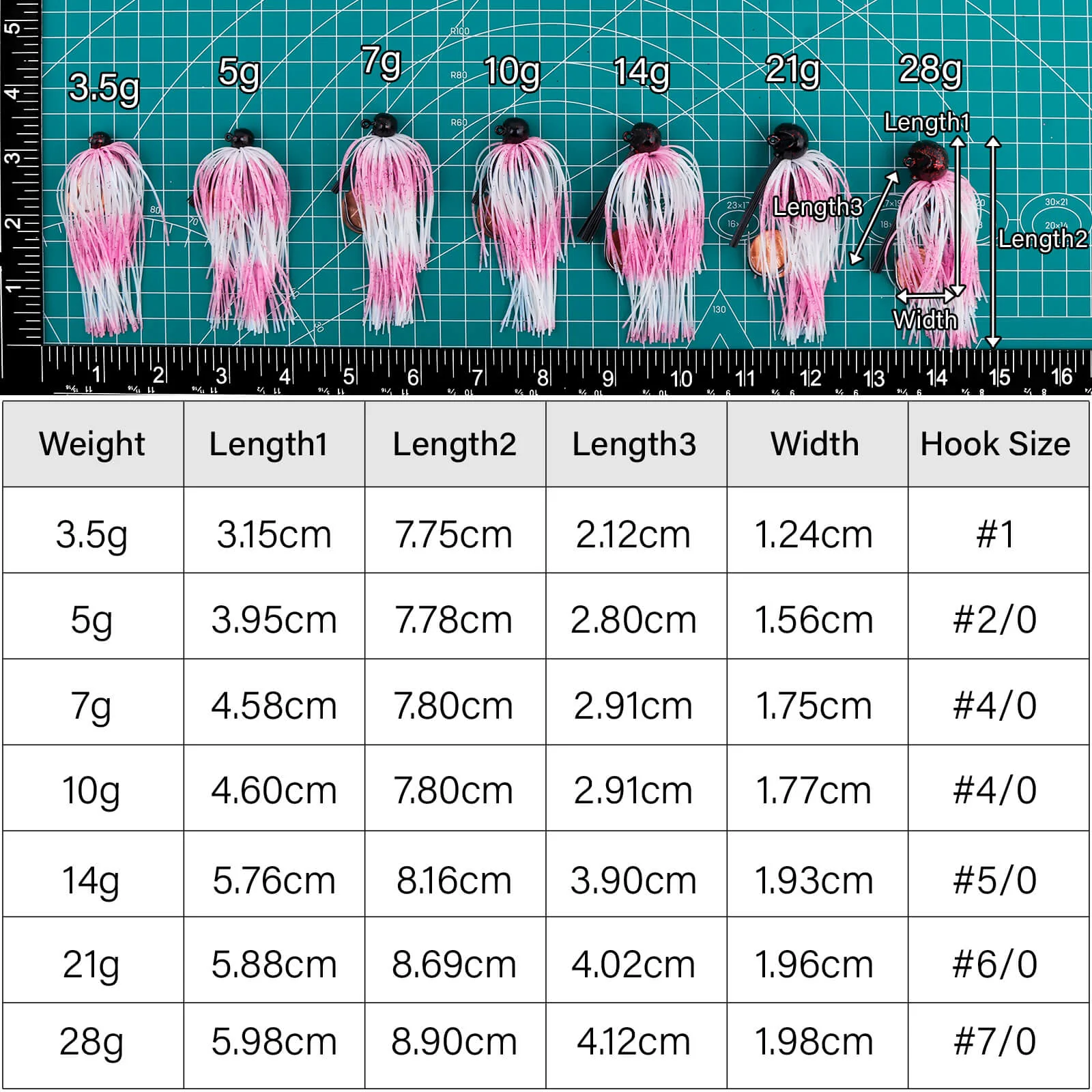 Dr.Fish 2pcs Weedless Football Jigs 1/8oz-1oz - Image 16