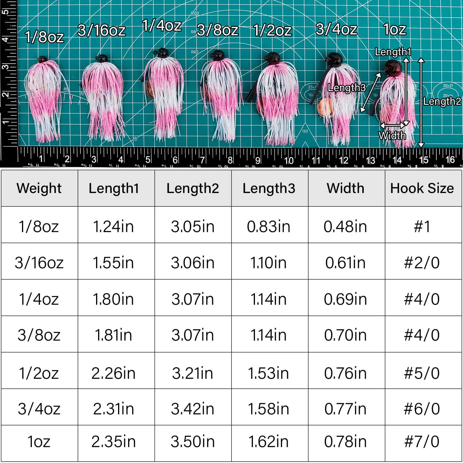Dr.Fish 2pcs Weedless Football Jigs 1/8oz-1oz - Image 17