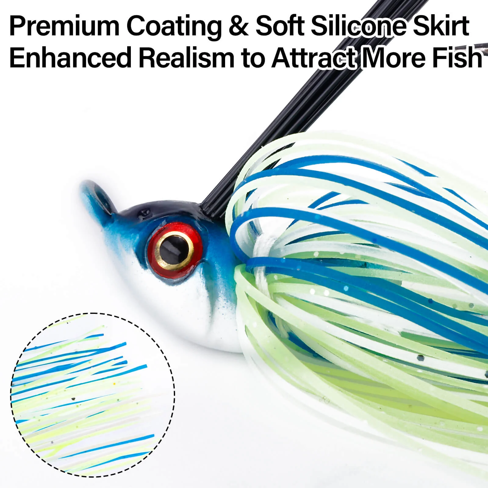 Dr.Fish 2pcs Weedless Bass Swim Jigs 3/8oz-1/2oz - Image 5