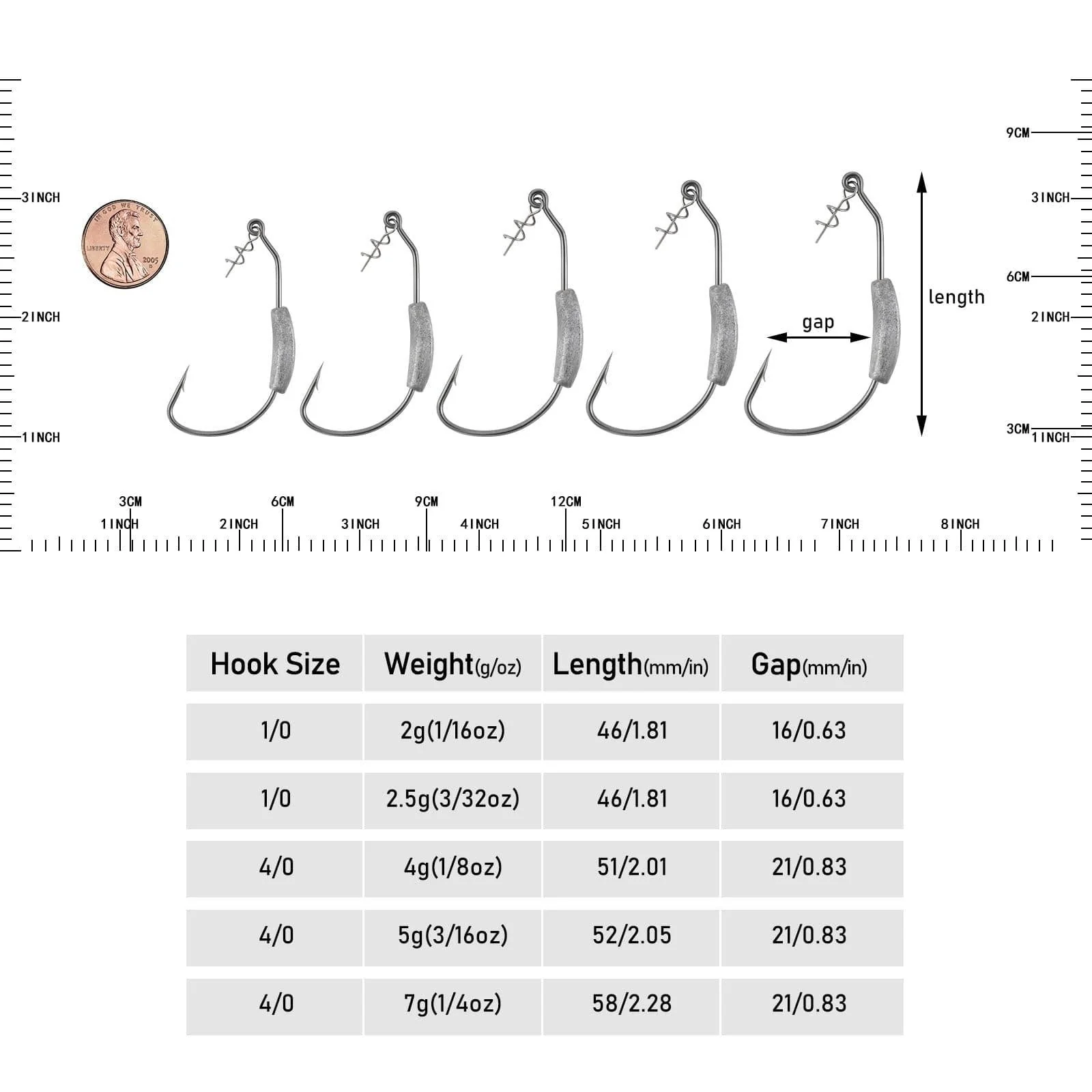 Dr.Fish 20pcs Weighted Swimbait Hook 1/6-1/4oz - Image 2