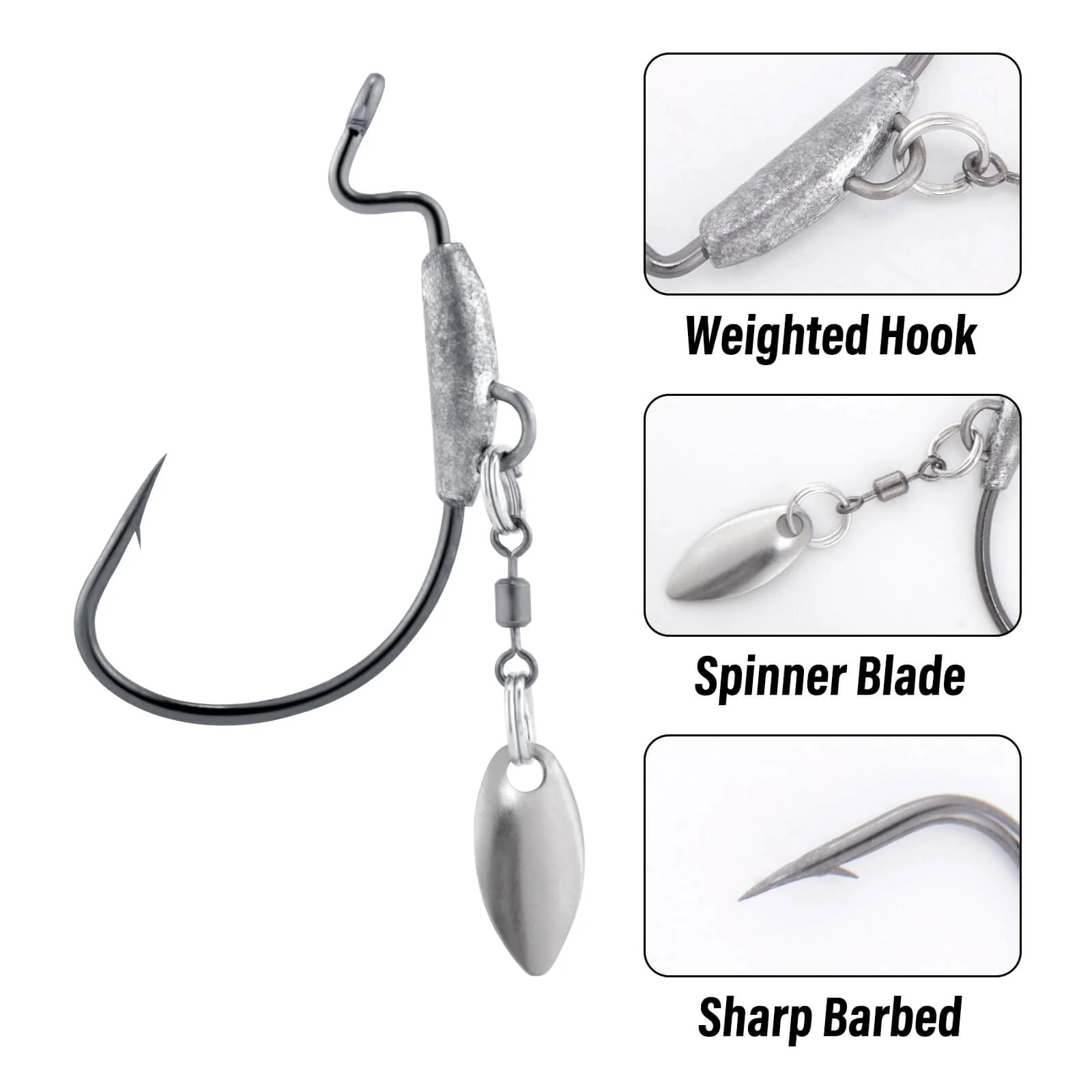 Dr.Fish 20pcs Weighted Swimbait Hooks 1/16oz-1/8oz - Image 3