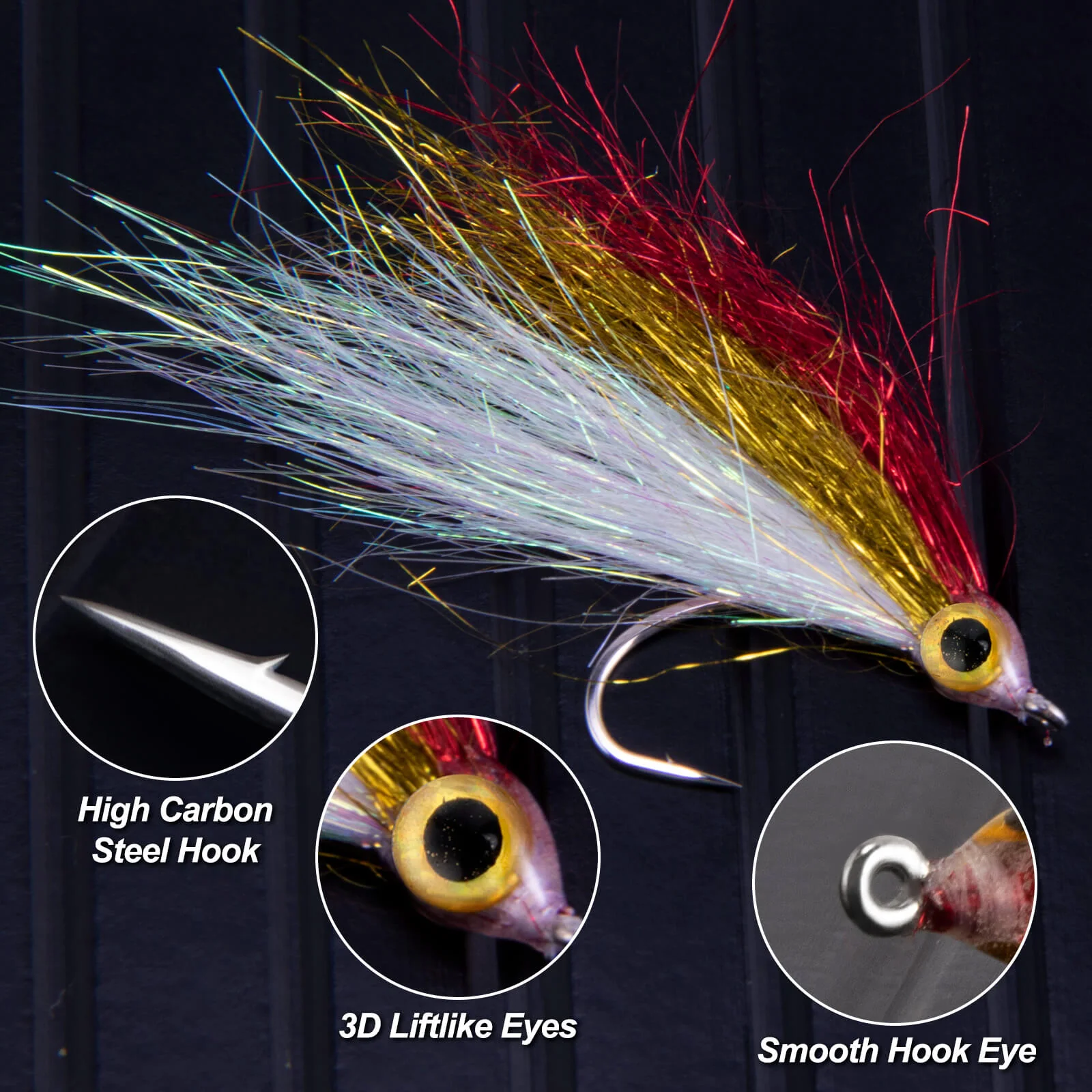 Dr.Fish 6pcs Wounded Minnow Fly Ice Dub - Image 2