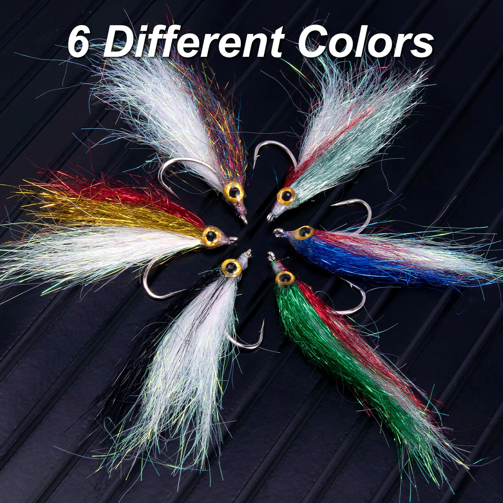 Dr.Fish 6pcs Wounded Minnow Fly Ice Dub - Image 6